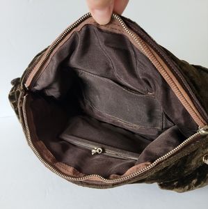 Antique velvet muff purse